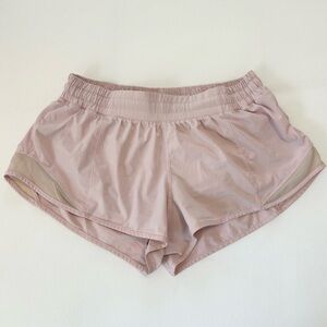 Light Pink Lululemon Hotty Hot shorts